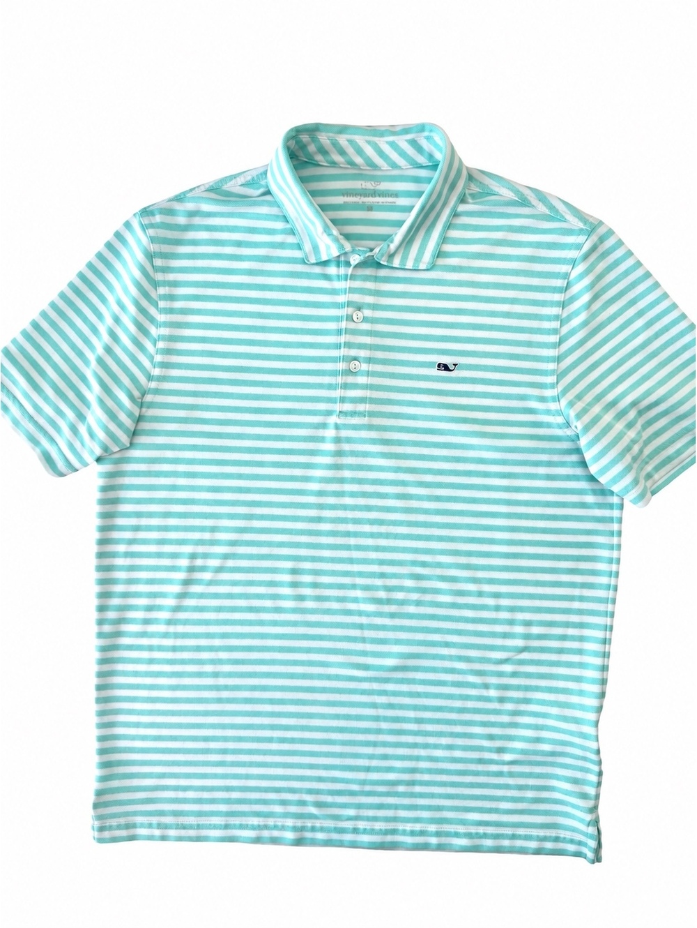 Vineyard Vines Lake Stripe Pique Polo Men’s M Mint Green Performance Golf